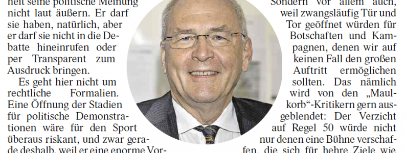 Keine politischen Proteste im Stadion!